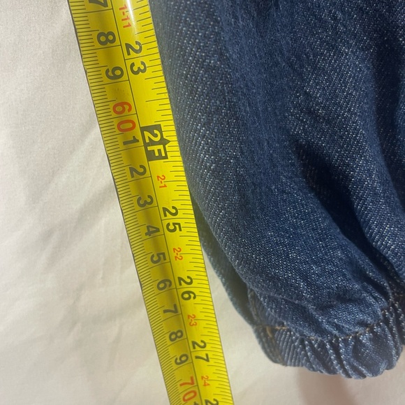 Maurices Dark Blue Relaxed Women's Denim Joggers with White Drawstring - Picture 7 of 8